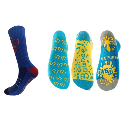 Premium Custom Design Athletic Crew Socks With Bottom Cushion
